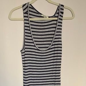 Anthropologie Bordeaux Striped Maxi Dress w/ Crop